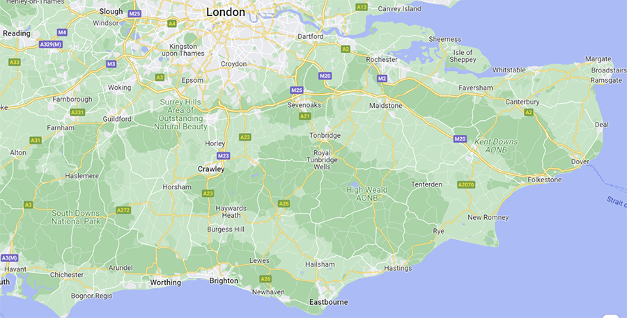 Sussex & Surrounds Map